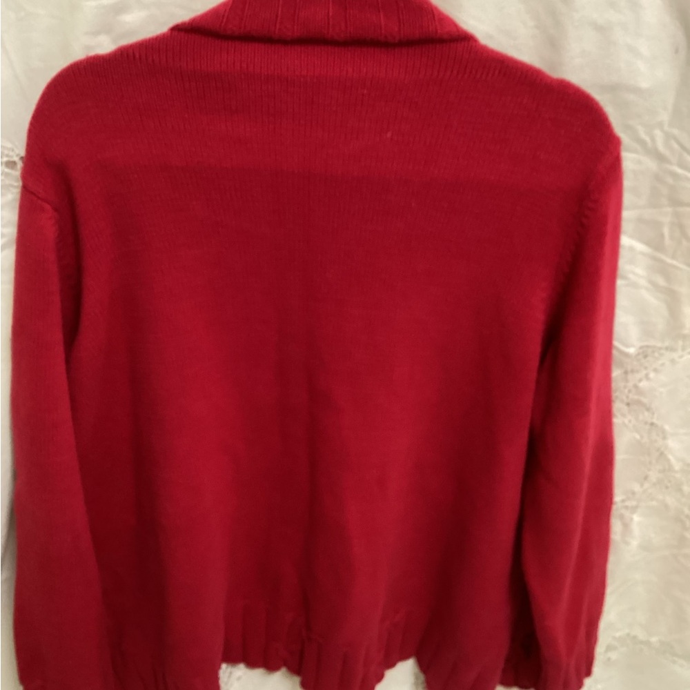 Red Zip-Up Sweater - Picture 3 of 3